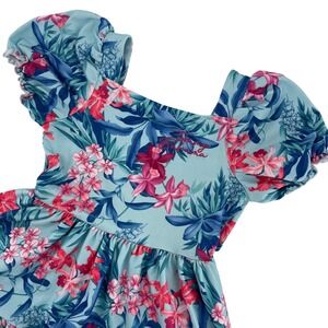 Tommy‎ Bahama Floral Dress Tiered Puff Sleeve Girls Size 4T